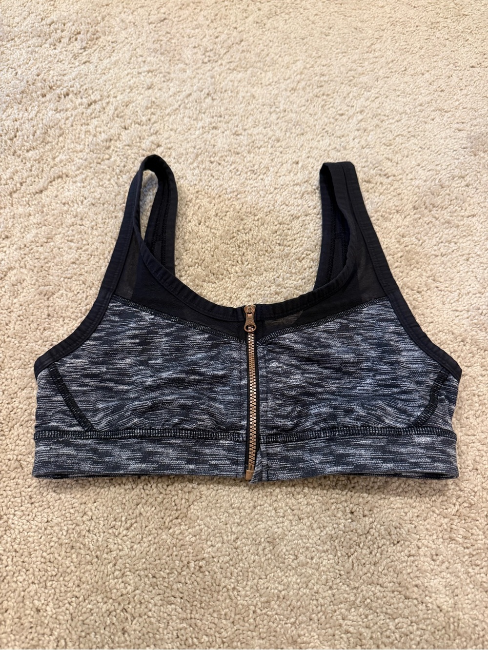 lululemon athletica Front-Zip Space Dye Sports Bra - Black/Gray